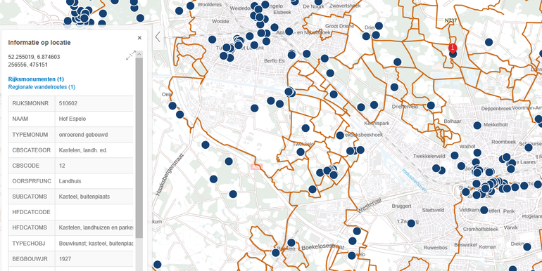 Regionale wandelroutes in combinatie met Rijksmonumenten