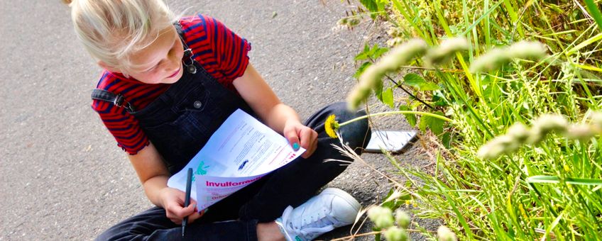 Kind onderzoekt paardenbloem