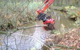 Inbrengen van dood hout in de Tongelreep in 2011