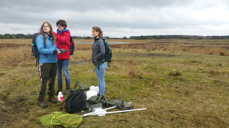 Cynthia, Raoul en Marit op de eerste veldwerkdag