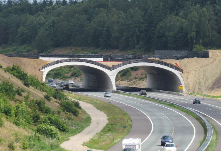 Ecoduct A1 ter hoogte van Hoog Buurlo in aanbouw