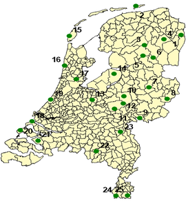De Natuurkalender Tekenvanglocaties De Natuurkalender bij de start in 2006