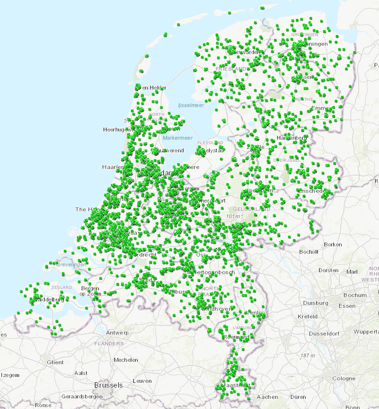 Plaatsen van waaruit steekmuggen zijn opgestuurd tot 25 februari 2021