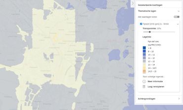 Utrecht op kaart Fijnstof (PM 2,5) 2018