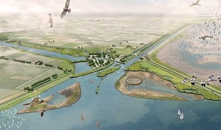 Artist impression van nieuwe situatie Amstelmeer