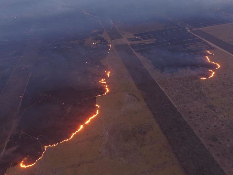 Burning forests as seen from the sky
