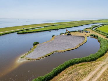 Aanleg van het schelpeneiland