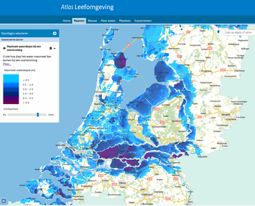 Kaart maximale waterdiepte bij een overstroming