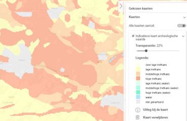 Utrechtse Heuvelrug op Indicatieve kaart archeologische waarde