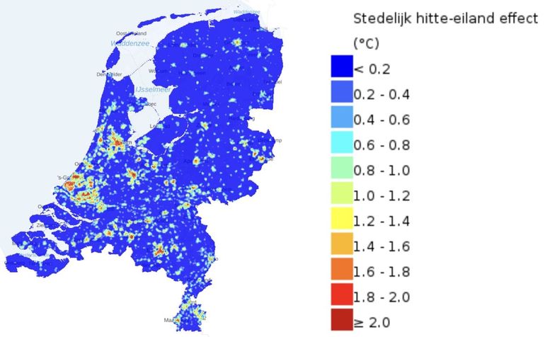 Het stedelijk hitte-eiland effect