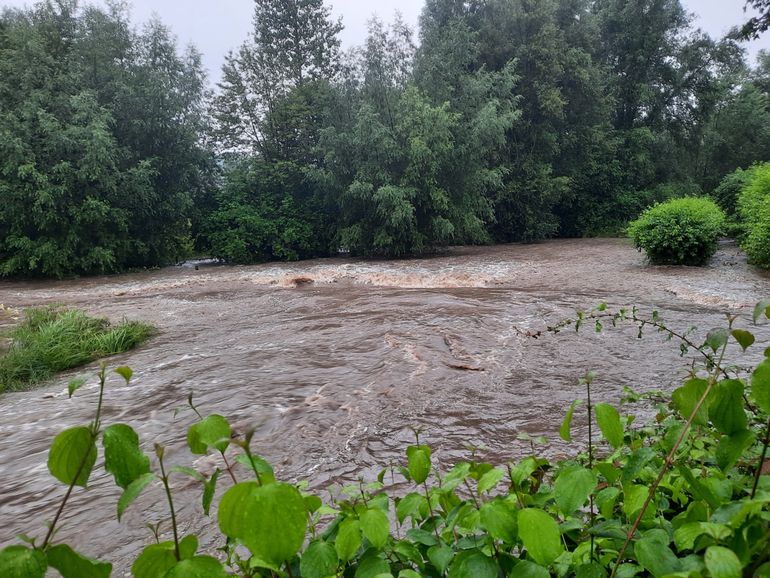 Hoogwater in het Gulpdal bij Slenaken