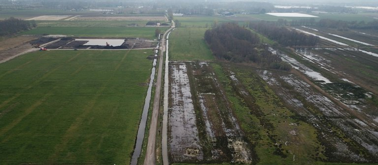 Het huidige Weimeren met de Polderweg