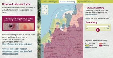 Screenshot van Tekenradar.nl met de tekenactiviteitsverwachting voor 11 april