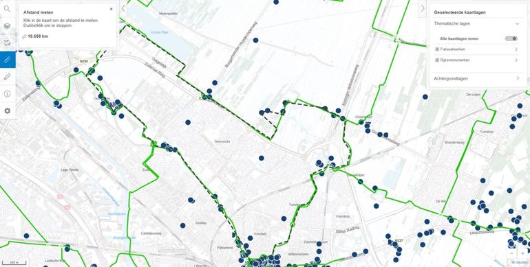 Kaarten Fietsnetwerken en Rijksmonumenten