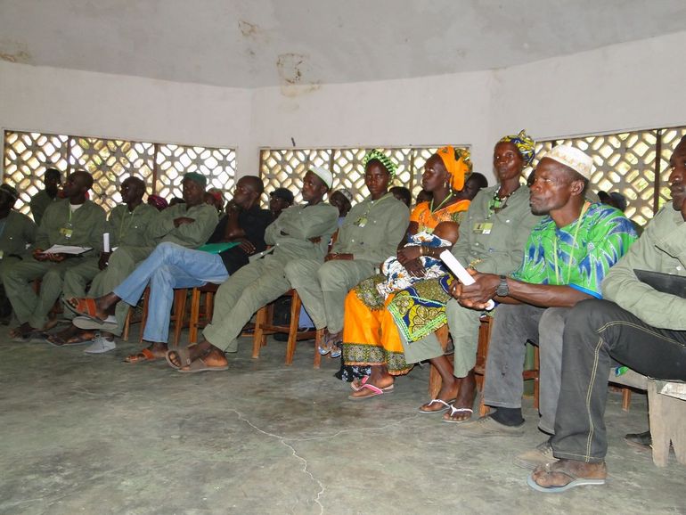 Members of the local Village Vigilance Committees. Working from their villages, they monitor chimpanzees, carry out patrols and report threats including poaching