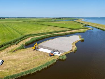 Aanleg van het schelpeneiland