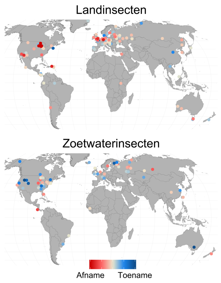 Berekende trends van temporele veranderingen in de meerjarige datasets (minimaal tien jaar), uitgedrukt in aantallen of biomassa