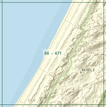 Kilometerhok 88-471 in de Coepelduynen, zoals weergegeven in de Flora & Fauna Verkenner van de NDFF
