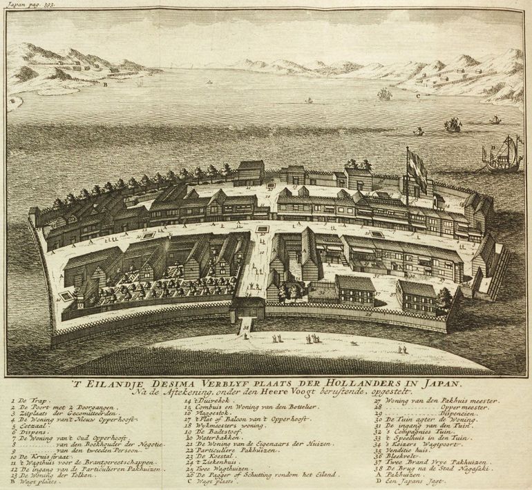 Overzichtskaart van Dejima uit 1739