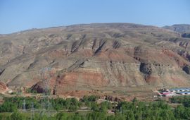 Geologische lagen op de vindplaats in Centraal-Azië