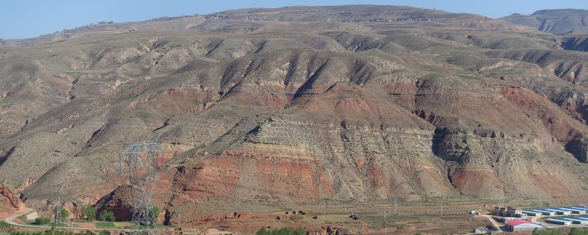 Geologische lagen op de vindplaats in Centraal-Azië