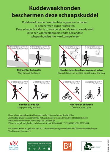 Informatiebord kuddewaakhonden op de Sallandse Heuvelrug