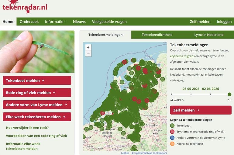 Screenshot van Tekenradar.nl op dinsdag 2 juni 2026