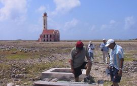 Dolfi Debrot A freshwater well on Klein Curaçao: Barren landscape in 2005.
