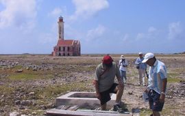 A freshwater well on Klein Curaçao: Barren landscape in 2005.