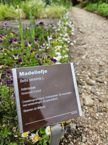 Collectiebordje in Hortus Alkmaar