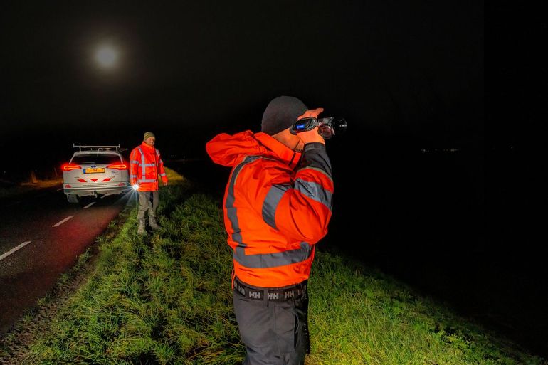 Beverpatrouille met warmtebeeld