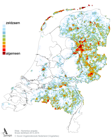 Figuur 1: relatieve dichtheid broedvogels 2013-2015