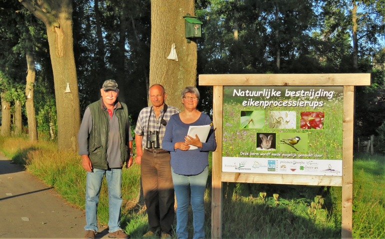 Inventarisatie op 23 juli met Diane Schenkel (Boermarke) Piet Idserda (Boermarke) en Bert Noorman (Vogelwacht Uffelte)