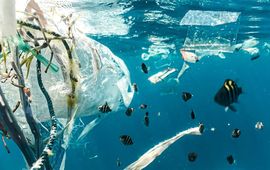 Plastic afval in de zee
