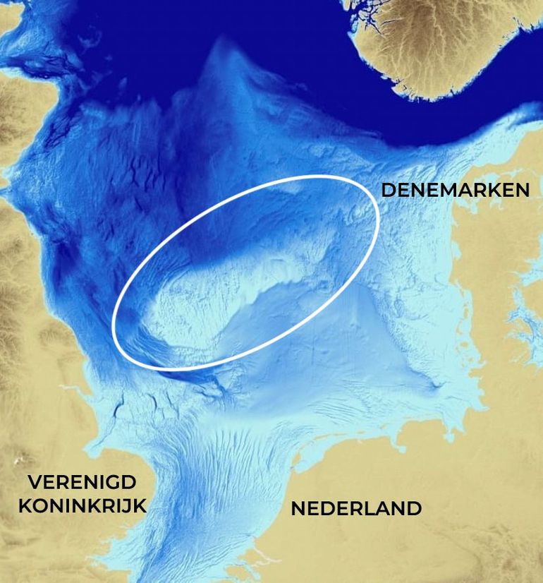 Kaart van de Doggersbank