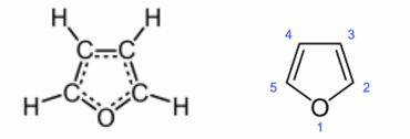 Ringformule furaan C4H4O structuurformule