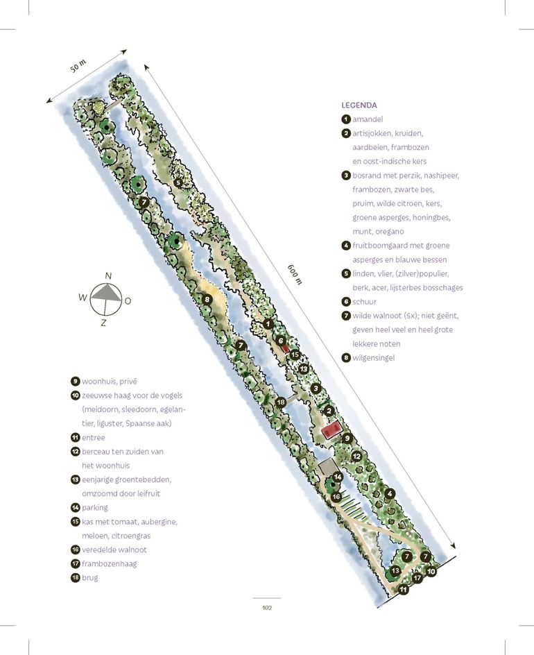 Plattegrond van ‘Van Perkouwse grond’ uit ‘Voedselbosrand’