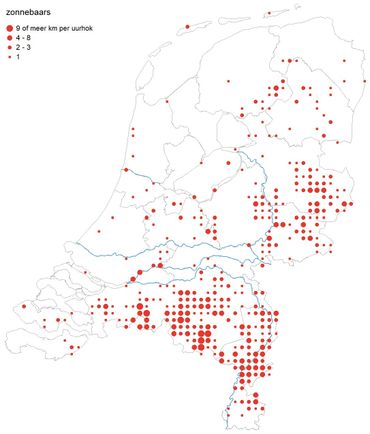 Waarnemingen van de zonnebaars in Nederland in de periode 2005 tot en met 2018