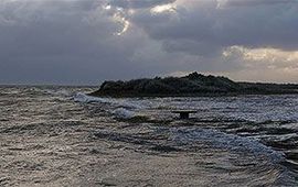 Sytske Dijksen voor eenmalig gebruik, De Volharding op Texel tijdens het hoge water