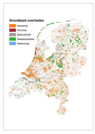 Overzicht van gebieden in Nederland die in bezit zijn van de overheid