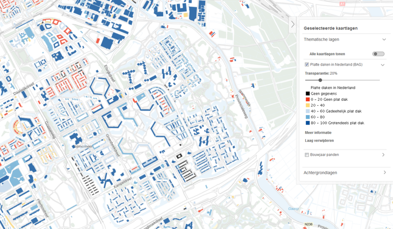 Platte Daken-kaart van Amsterdam Zuidoost