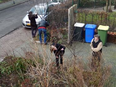 Eitjes zoeken in stedelijk gebied: hier bij het kantoor van De Vlinderstichting in Wageningen