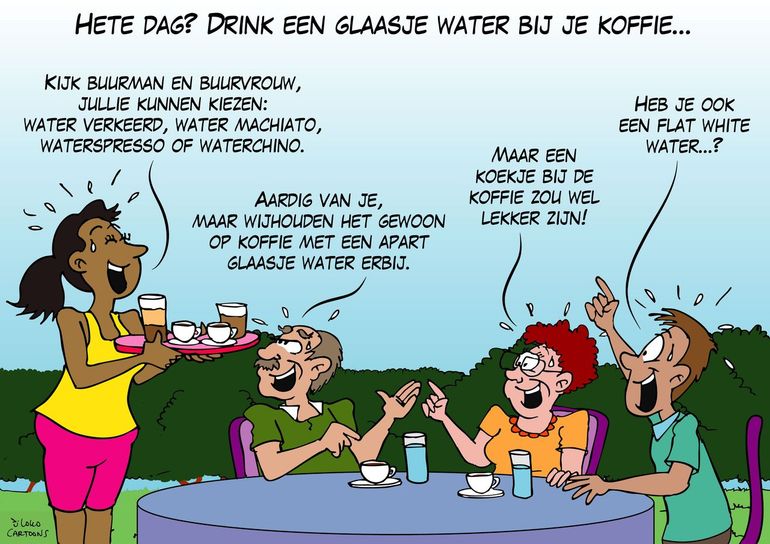 Hete dag? Drink een glaasje water bij je koffie