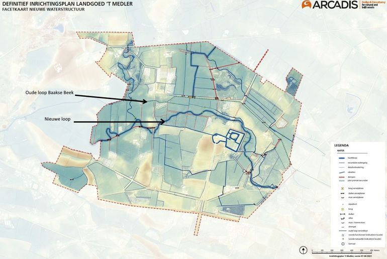 Er komt een nieuwe waterloop. De oude waterloop wordt verondiept