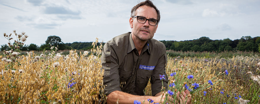 Ecoloog in akkerveld Haarzuilens