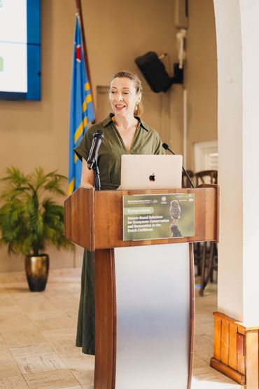 FPNA’s Chief Conservation Officer, Mrs. Natasha Silva, presenting at the symposium