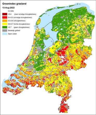 Groenindex grasland augustus 2022