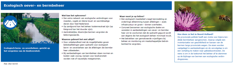 Uitsnede van de box Ecologisch oever- en bermbeheer uit de brochure