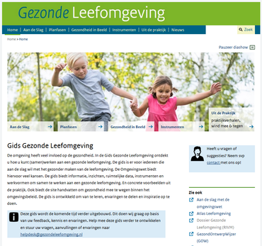 Snapshot homepage Gids Gezonde Leefomgeving