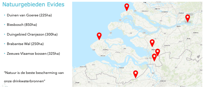 De natuurgebieden van Evides in kaart gebracht